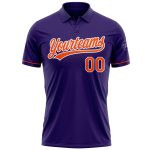 Personalized Purple Orange-White Performance Vapor Golf Polo Shirt Team Custom Name and Number