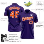 Personalized Purple Orange-White Performance Vapor Golf Polo Shirt Team Custom Name and Number