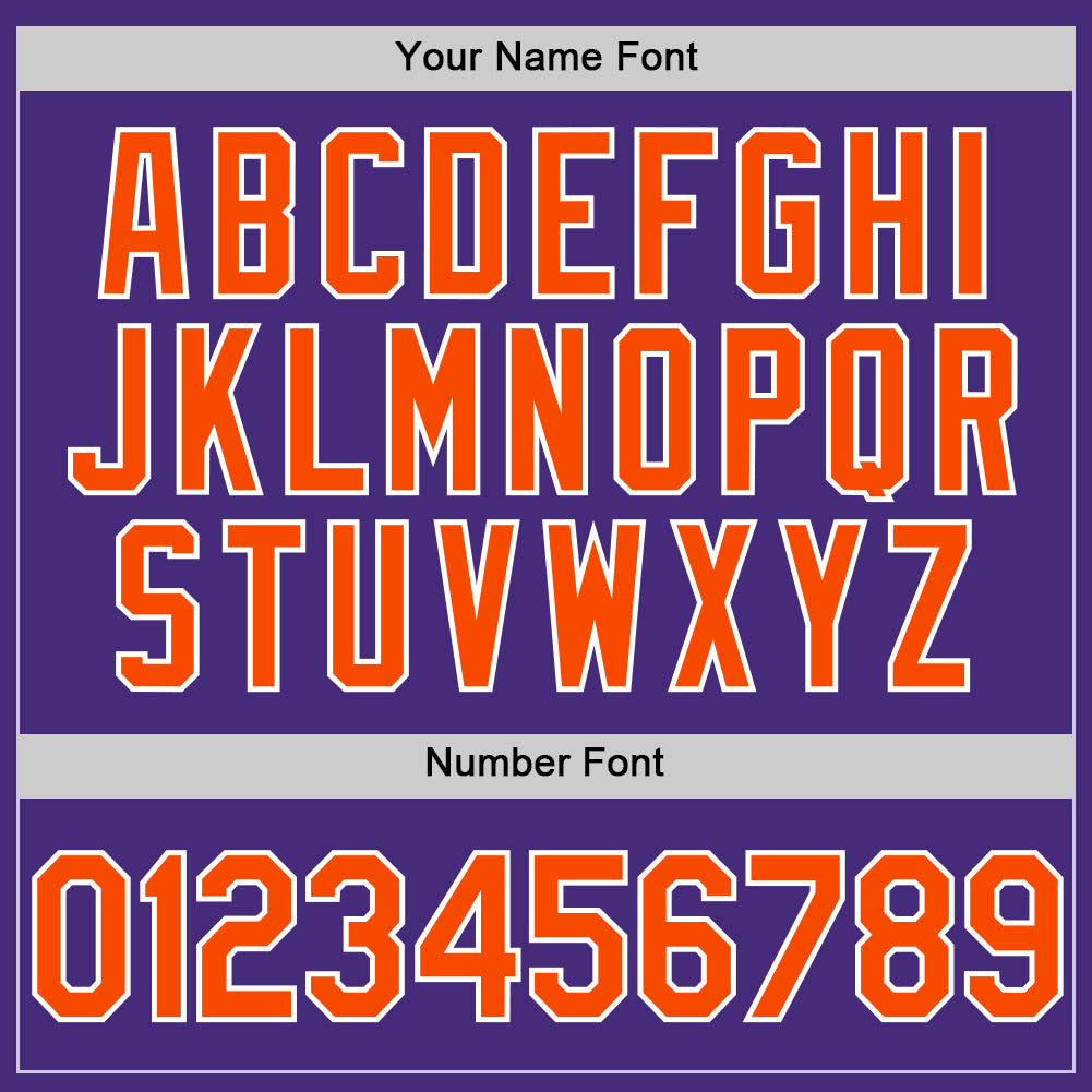 Personalized Purple Orange-White Two-Button Unisex Softball Jersey Personalized Purple Orange-White Two-Button Unisex Softball Jersey - Image 5