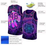 Personalized Purple Pink 3D Pattern Design Magic Mushrooms Over Sacred Geometry Psychedelic Hallucination Authentic Basketball Jersey Team Custom Name and Number