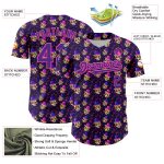 Personalized Purple Pink 3D Pattern Design Rave Skull Authentic Baseball Jersey Team Custom Name and Number