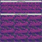 Personalized Purple Pink 3D Pattern Design Slant Lines Authentic Baseball Jersey Team Custom Name and Number