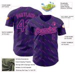 Personalized Purple Pink 3D Pattern Design Slant Lines Authentic Baseball Jersey Team Custom Name and Number