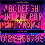 Personalized Purple Pink-Black 3D Miami Palm Trees City Edition Authentic Baseball Jersey Team Custom Name and Number