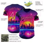 Personalized Purple Pink-Black 3D Miami Palm Trees City Edition Authentic Baseball Jersey Team Custom Name and Number