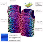 Personalized Purple Pink-Black 3D Pattern Design Leopard Print Authentic Basketball Jersey Team Custom Name and Number