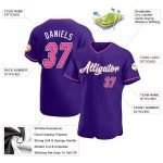 Personalized Purple Pink-Black Authentic Baseball Jersey Team Custom Name and Number