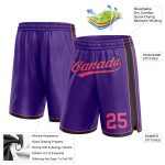 Personalized Purple Pink-Black Authentic Basketball Shorts Team Custom Name and Number