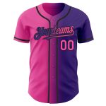 Personalized Purple Pink-Black Authentic Gradient Fashion Baseball Jersey Team Custom Name and Number