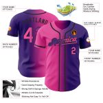 Personalized Purple Pink-Black Authentic Gradient Fashion Baseball Jersey Team Custom Name and Number