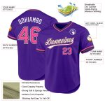 Personalized Purple Pink-Black Authentic Throwback Baseball Jersey Team Custom Name and Number