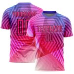 Personalized Purple Pink-Black Geometric Shapes Sublimation Soccer Uniform Jersey Team Custom Name and Number