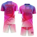 Personalized Purple Pink-Black Geometric Shapes Sublimation Soccer Uniform Jersey Team Custom Name and Number