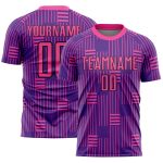 Personalized Purple Pink-Black Lines Sublimation Soccer Uniform Jersey Team Custom Name and Number
