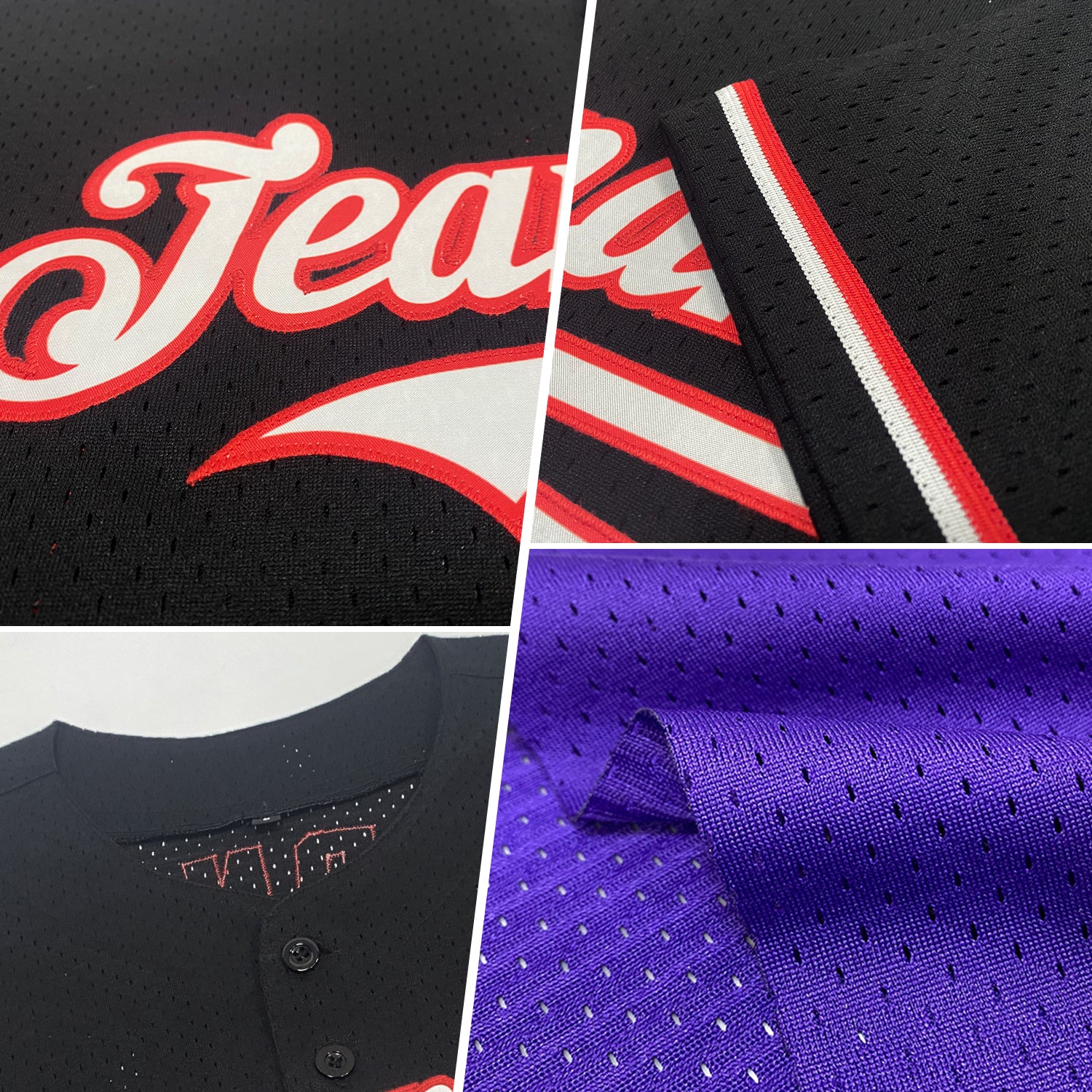 Personalized Purple Pink-Black Mesh Authentic Throwback Baseball Jersey Team Custom Name and Number Personalized Purple Pink-Black Mesh Authentic Throwback Baseball Jersey Team Custom Name and Number - Image 2