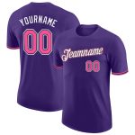 Personalized Purple Pink-Black Performance T-Shirt Team Custom Name and Number