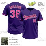 Personalized Purple Pink-Black Two-Button Unisex Softball Jersey Team Custom Name and Number
