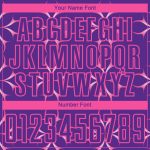 Personalized Purple Pink Damask Pattern Sublimation Soccer Uniform Jersey Team Custom Name and Number
