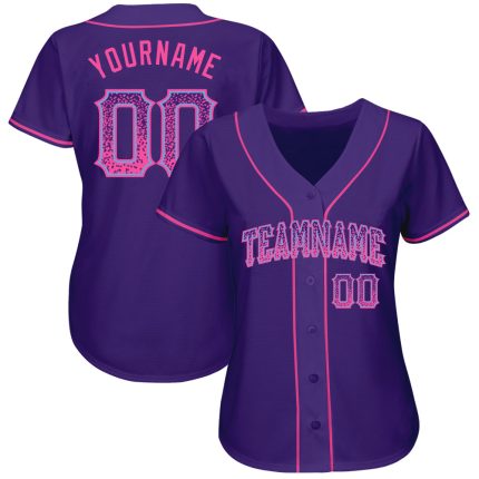 Personalized Purple Pink-Light Blue Authentic Drift Fashion Baseball Jersey Team Custom Name and Number