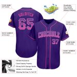 Personalized Purple Pink-Light Blue Authentic Drift Fashion Baseball Jersey Team Custom Name and Number