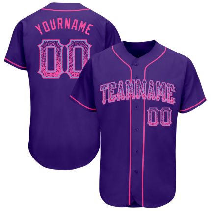 Personalized Purple Pink-Light Blue Authentic Drift Fashion Baseball Jersey Team Custom Name and Number