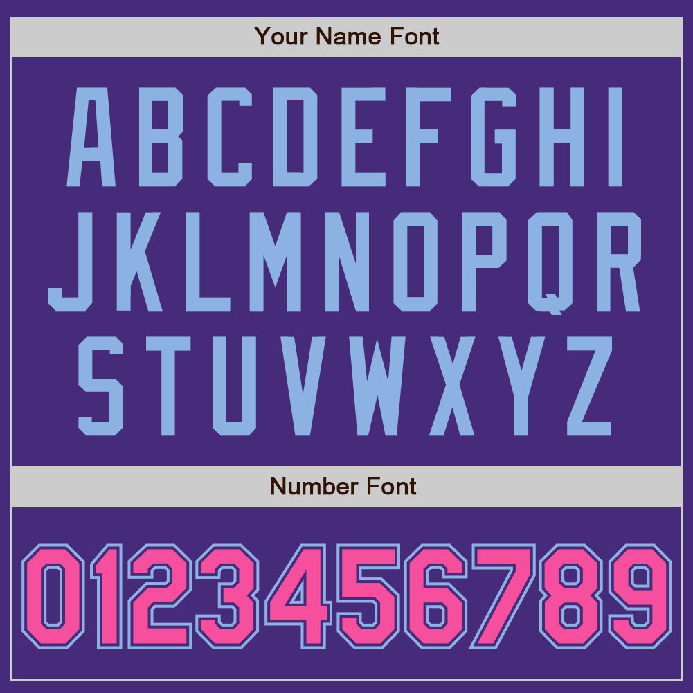 Personalized Purple Pink-Light Blue Authentic Raglan Sleeves Baseball Jersey Team Custom Name and Number Personalized Purple Pink-Light Blue Authentic Raglan Sleeves Baseball Jersey Team Custom Name and Number - Image 5