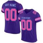 Personalized Purple Pink-Light Blue Mesh Authentic Football Jersey Team Custom Name and Number