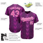 Personalized Purple Pink-White 3D Pattern Design Authentic Baseball Jersey Team Custom Name and Number