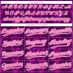 Personalized Purple Pink-White 3D Pattern Design Authentic Baseball Jersey Team Custom Name and Number