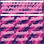 Personalized Purple Pink-White 3D Pattern Design Zigzag Authentic Baseball Jersey Team Custom Name and Number