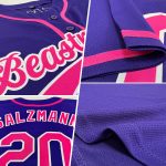 Personalized Purple Pink-White Authentic Baseball Jersey
