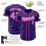 Personalized Purple Pink-White Authentic Baseball Jersey