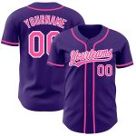 Personalized Purple Pink-White Authentic Baseball Jersey