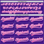 Personalized Purple Pink-White Authentic Throwback Baseball Jersey Team Custom Name and Number