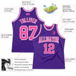 Personalized Purple Pink-White Authentic Throwback Basketball Jersey Team Custom Name and Number