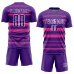Personalized Purple Pink-White Halftone Dots Sublimation Soccer Uniform Jersey Team Custom Name and Number