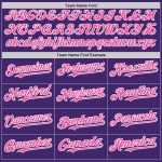 Personalized Purple Pink-White Line Authentic Baseball Jersey Team Custom Name and Number
