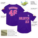 Personalized Purple Pink-White Mesh Authentic Throwback Baseball Jersey
