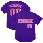 Personalized Purple Pink-White Mesh Authentic Throwback Baseball Jersey