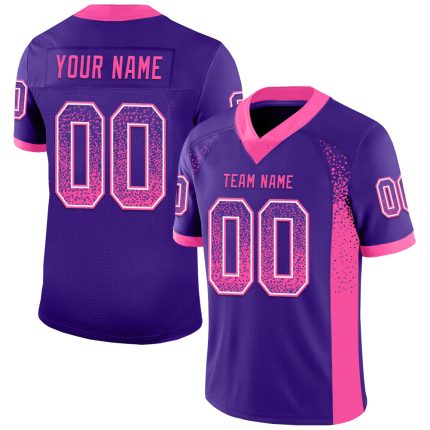 Personalized Purple Pink-White Mesh Drift Fashion Football Jersey Team Custom Name and Number