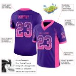 Personalized Purple Pink-White Mesh Drift Fashion Football Jersey Team Custom Name and Number