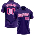 Personalized Purple Pink-White Performance Vapor Golf Polo Shirt Team Custom Name and Number