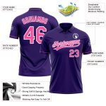 Personalized Purple Pink-White Performance Vapor Golf Polo Shirt Team Custom Name and Number