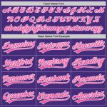 Personalized Purple Pink-White Two-Button Unisex Softball Jersey