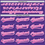Personalized Purple Pink-White Two-Button Unisex Softball Jersey Team Custom Name and Number