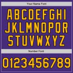 Personalized Purple Pinstripe Gold-Black Authentic Fade Fashion Baseball Jersey Team Custom Name and Number