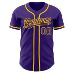 Personalized Purple Purple-Gold Authentic Baseball Jersey