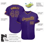Personalized Purple Purple-Gold Authentic Baseball Jersey Team Custom Name and Number