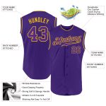 Personalized Purple Purple-Gold Authentic Sleeveless Baseball Jersey Team Custom Name and Number