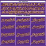 Personalized Purple Purple-Gold Authentic Sleeveless Baseball Jersey Team Custom Name and Number